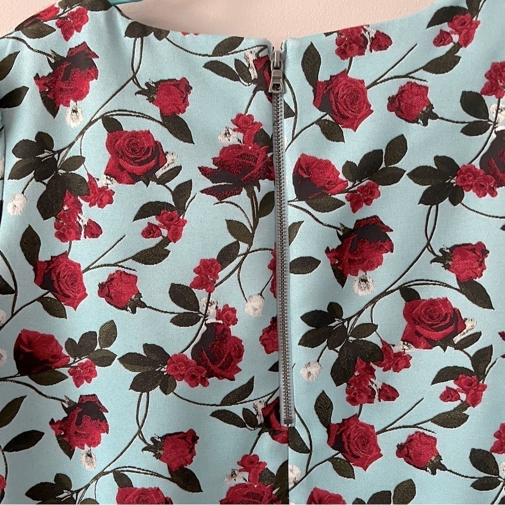 Alice & Olivia rose print woven ruffle peplum top ladies size small - Picture 5 of 8